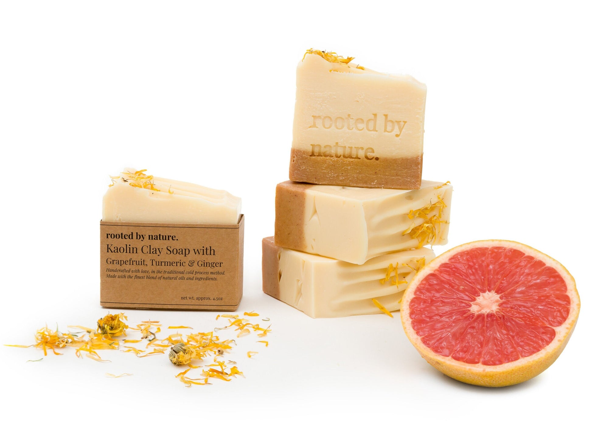 Sea moss kaolin clay soap with grapefruit, turmeric & ginger