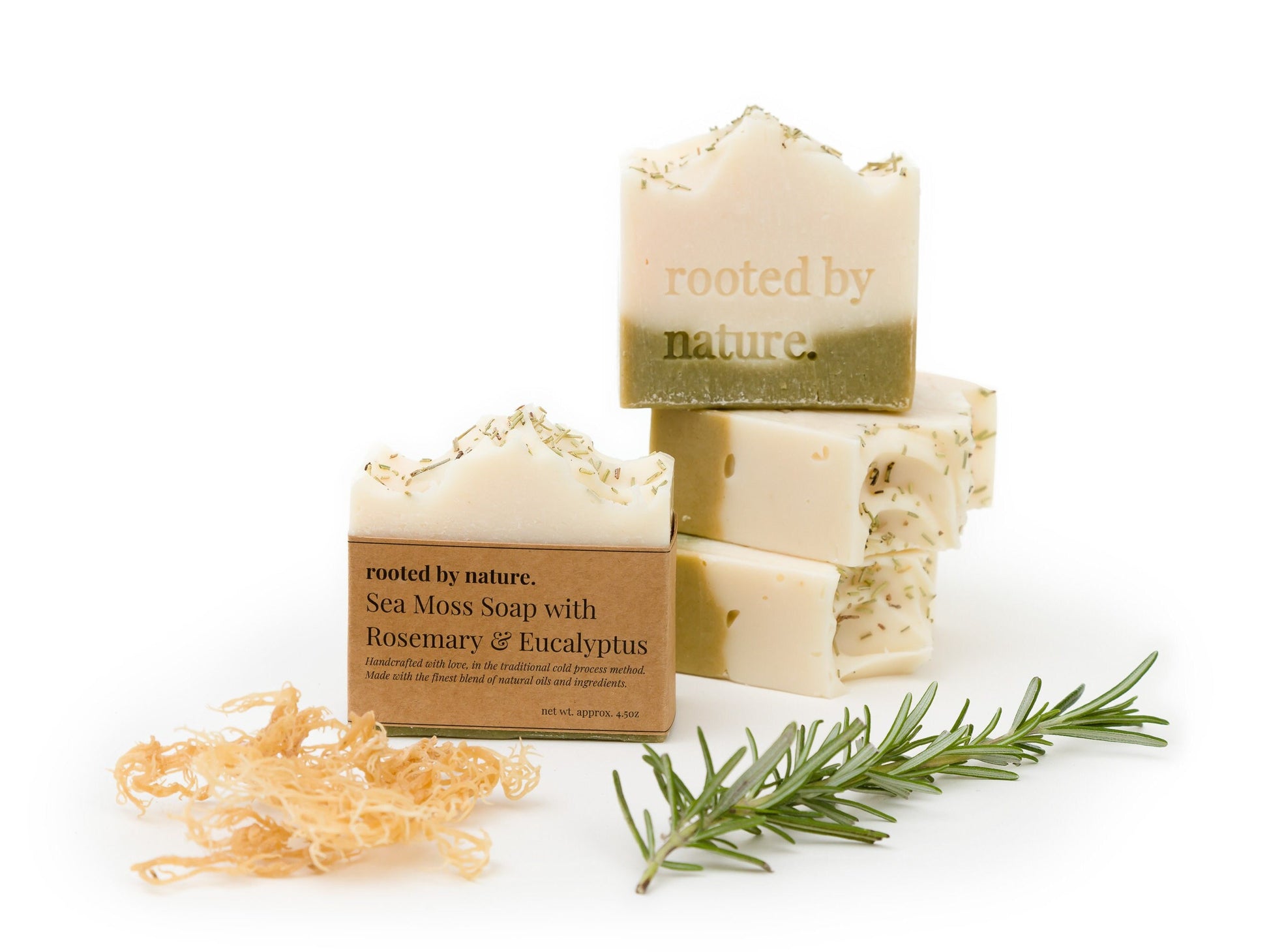 Seas moss soap with rosemary and eucalyptus