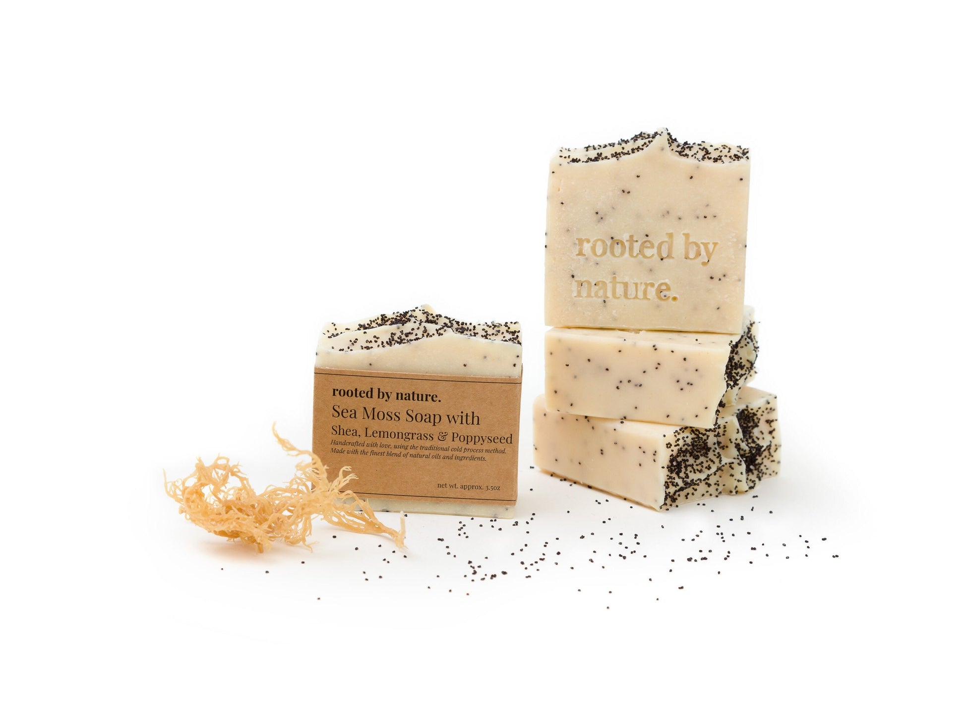 Sea moss soap with shea, lemongrass & poppyseed