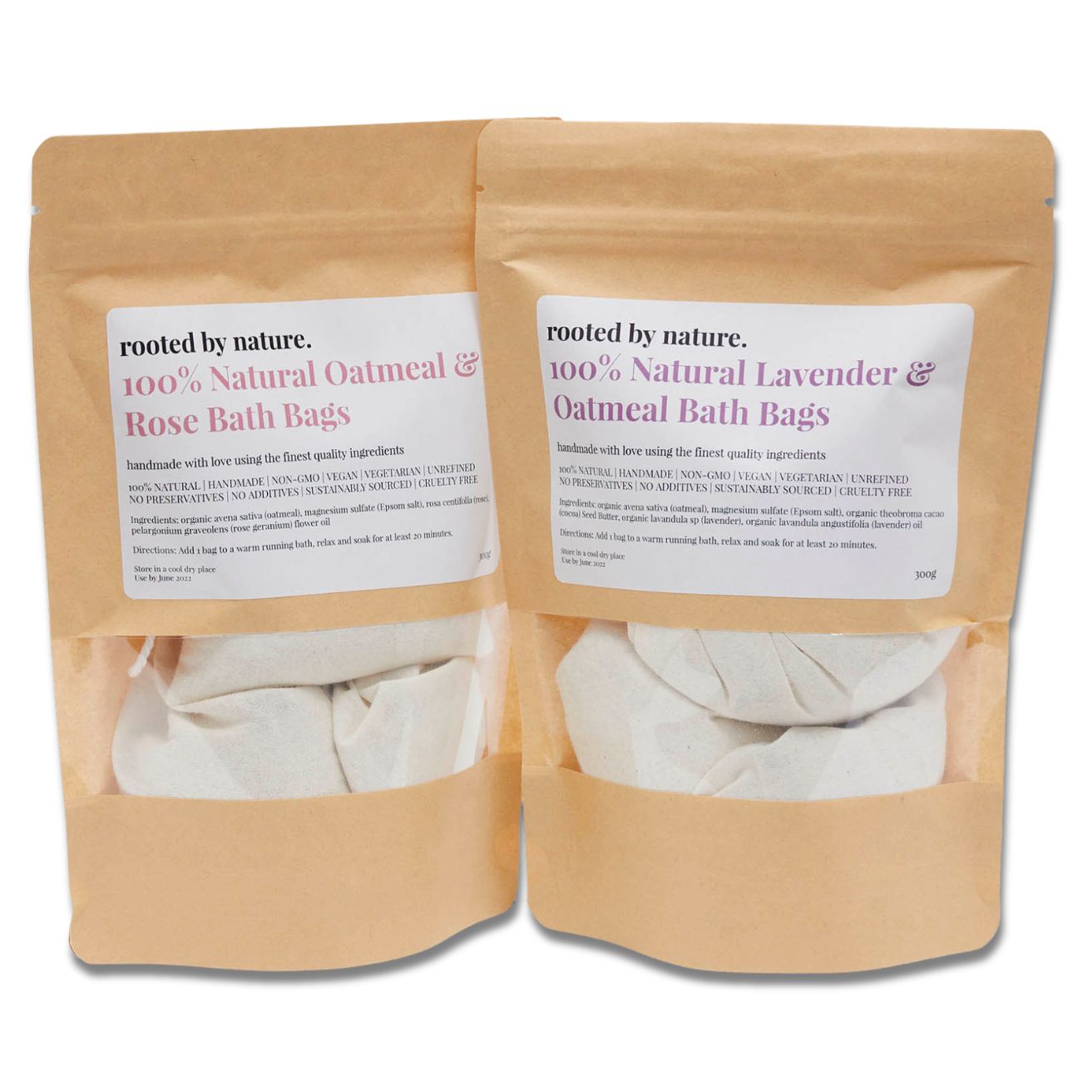 Our handcrafted Oatmeal Bath Bags are made with love using the finest quality ingredients for you and your family. Packed full of nourishing oatmeal and shavings of organic cocoa butter to deeply hydrate and moisturise the skin, long after you've finished your bath. Infused with relaxing lavender oil and sprinkled with organic lavender buds, these bath bags are the perfect pre-bedtime treat to to wind down after a long day.