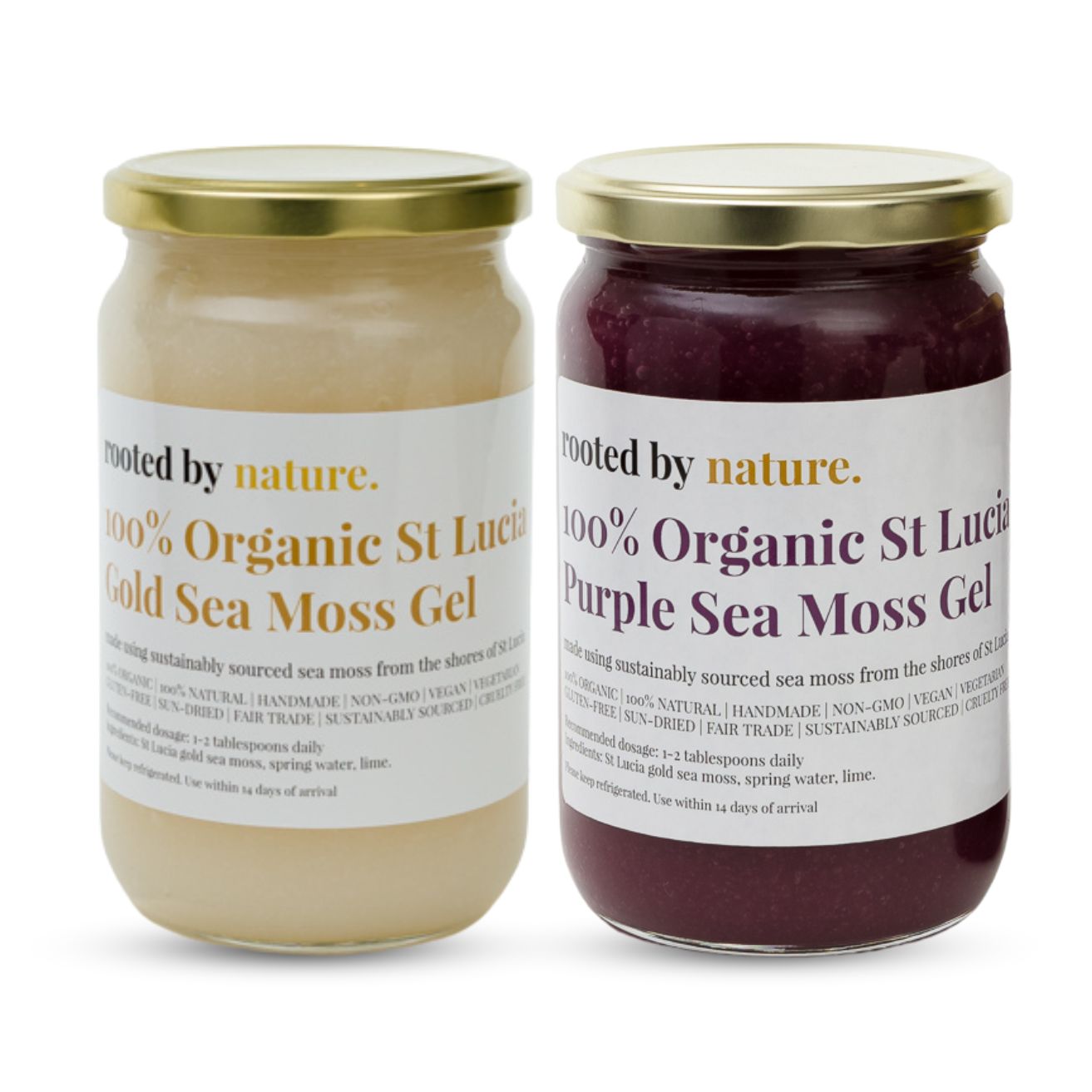 Sea Moss Gel Bundle Purple & Gold 2 x 720ml jar